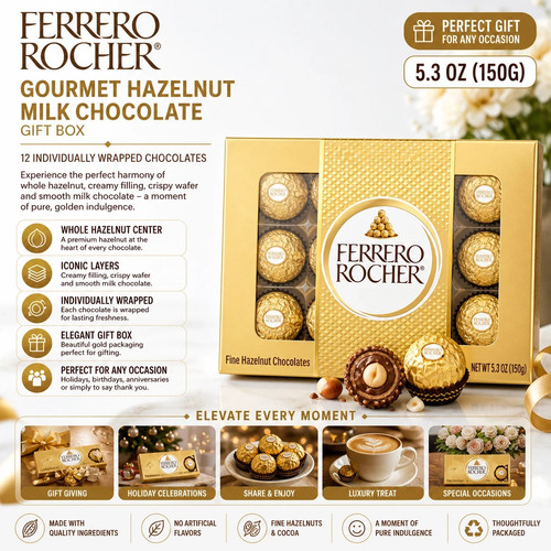 Ferrero rocher 12pc gourmet - ferrero,